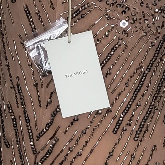 NWT TULAROSA Naiya Beaded Mini Dress in Nude - Picture 7 of 8